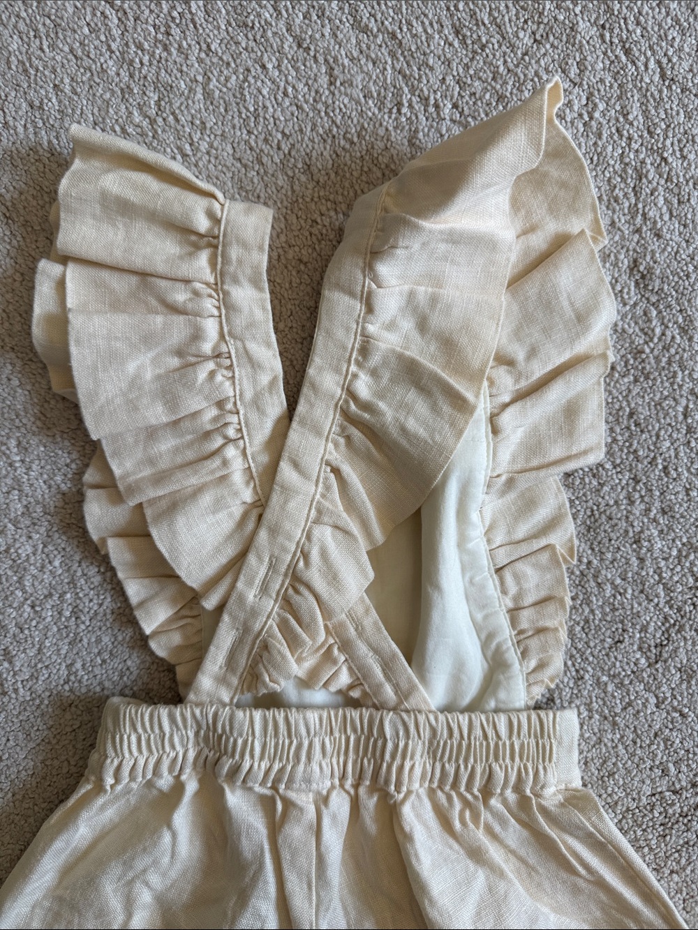 NWT Cream Ruffled Jumpsuit - Picture 2 of 3